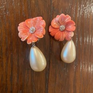 Kenneth Lane Clip Pearl Drop Earrings